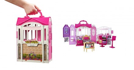Переносной кукольный дом с мебелью для Барби Barbie Glam House Getaway. Київ. фото 1 Переносной кукольный дом с мебелью для Барби Barbie Glam House Getaway. Київ. фото 1