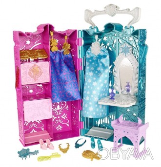 
Новинка от Mattel - Королевский гардероб для кукол Анны и Эльзы , которые живут. . фото 1
