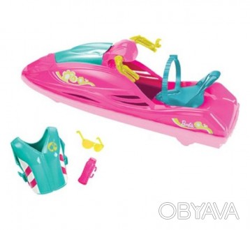 
Водный мотоцикл Барби Barbie Camping Fun On the Go.
Один набор с немного повреж. . фото 1
