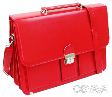 Деловой портфель Амо из эко кожи красный SST10 red 
Описание товара:
	Портфель и. . фото 1
