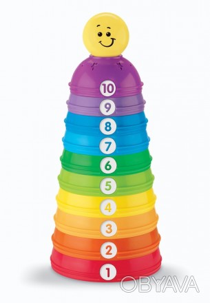 
В наборе 10 разноцветных стаканчиков разных размеров, складывая которые от боль. . фото 1
