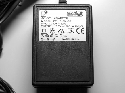 AC-DC Адаптер / AC-DC Adaptor 13.5V=1200mA 16.2VA 230V~50Hz

- LGA Nurnberg
-. . фото 3