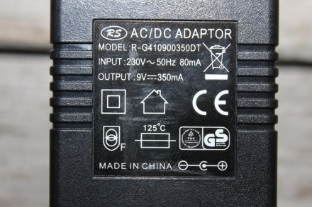 Блок Питания - AC/DC Adapter 230V~50Hz 80 mA, 9V=350 mA 

• MODEL: R-G410. . фото 8