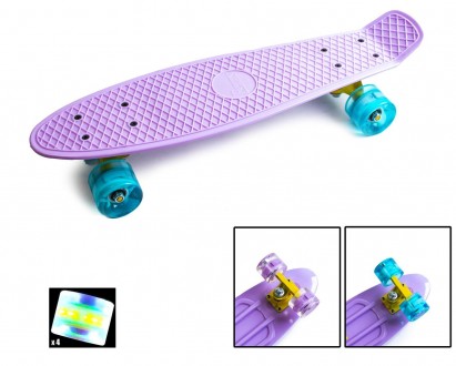 Пластборд Penny Board Лиловый со светящимися колесами. Одеса. фото 1 Пластборд Penny Board Лиловый со светящимися колесами. Одеса. фото 1