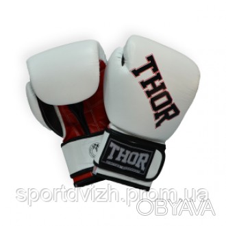 Боксерські рукавички THOR RING STAR (Leather) WHITE / RED / BLK 12 oz. Производи. . фото 1