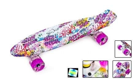 Penny Board "Fish" Graffity. Светящиеся колеса.. Одеса. фото 1 Penny Board "Fish" Graffity. Светящиеся колеса.. Одеса. фото 1