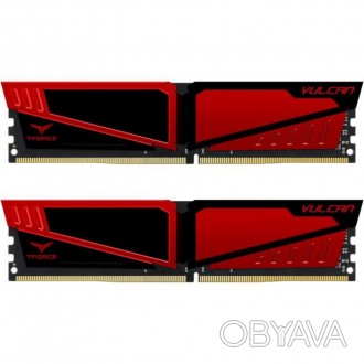 Модуль памяти для компьютера DDR4 16GB (2x8GB) 3000 MHz T-Force Vulcan Red Team . . фото 1
