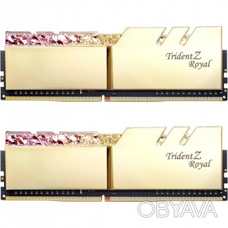 Модуль памяти для компьютера DDR4 16GB (2x8GB) 3200 MHz Trident Z Royal RGB Gold. . фото 1