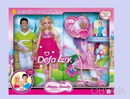 Кукла Defa Lucy беременная с ребенком 8088. В набор Счастливая семья входит крас. . фото 1