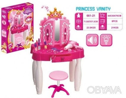 
Трюмо для девочек 661-21 - трюмо со стульчиком поможет юной принцессе во всем б. . фото 1