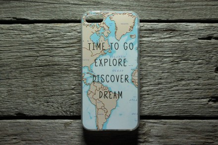 Чехол - Накладка для IPhone 5/5S «Time To Go Explore Discover Dream». . фото 7