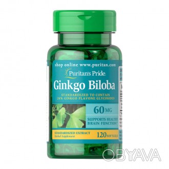 
 
 Ginkgo Biloba 60 mg от Puritan's Pride уникальная добавка к пище из листьев . . фото 1