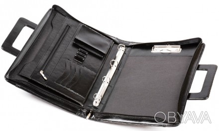 Папка портфель из эко кожи JPB черная AK-13 black
Описание папки:
	Папка из каче. . фото 1