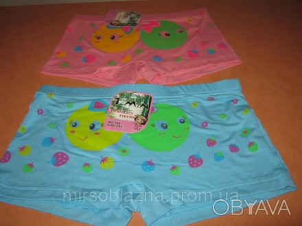 Трусики-шортики детские TMN бамбуковые на девочку, розового, голубого и салатово. . фото 1