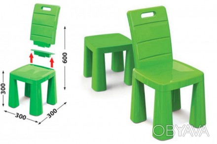 Детский стул табурет трансформер, 2 в 1, стульчик 04690/2 зелёный
Яркий пластико. . фото 1