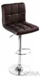 Високий барний стілець, матеріал екошкіра, ;шоколадний відтінок, металева основа. . фото 1