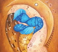 Авторская открытка, вариация на тему всемирно известного "Поцелуя" Климта с геро. . фото 2