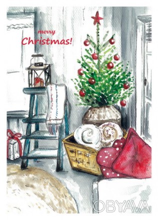 Открытка новогоднего и рождественского настроения от художницы Марины Суржек. Во. . фото 1