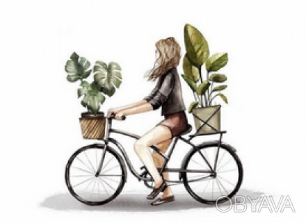 Девушка на велосипеде в окружении своих любимых цветов, ну разве это не мечта са. . фото 1