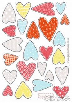 Наклейки "Сердца" - прекрасно дополнят валентинки, записочки, ежедневники и пост. . фото 1