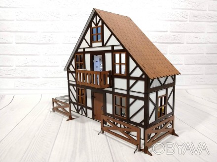 Трехэтажный Баварский домик для кукол LOL с мебелью и текстилем 
Размер домика (. . фото 1