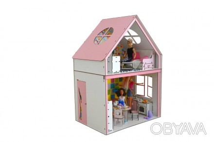 Загородный домик Барби с мебелью, обоями и текстилем 
 
Двухэтажный домик для ку. . фото 1