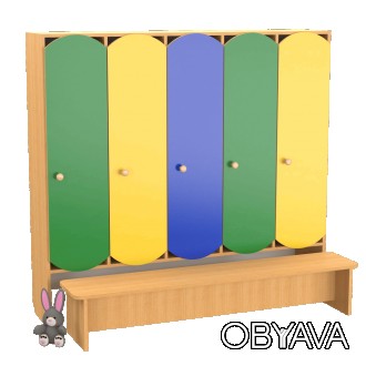 Шкаф детский универсальный секционные оборудован цветными дверцами и предназначе. . фото 1