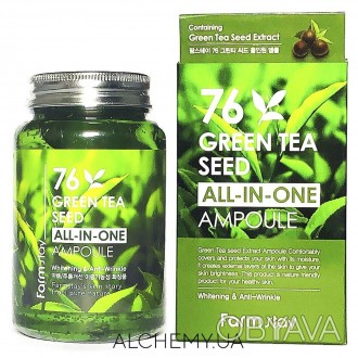 Многофункциональная ампульная сыворотка с семенами зеленого чая Farmstay Green T. . фото 1