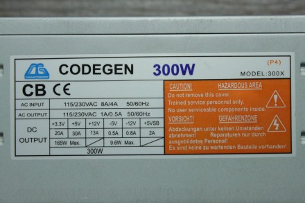 Блок Питания CODEGEN 300W MODEL: 300X (P4) Под Ремонт

Не работает. Под ремонт. . фото 5