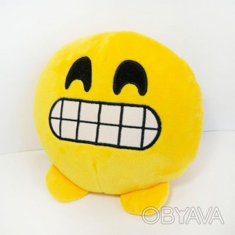 Мягкая игрушка смайлик emoji зубастик от производителя Weber Toys Плюшевый смайл. . фото 1