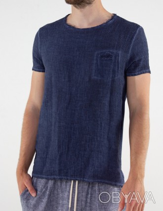 Мужская темно-синяя льняная футболка.
Размеры : S / M / L / XL
Материал: 100% хл. . фото 1