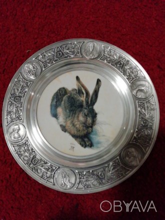Коллекционная фарфоровая тарелка панно Заяц А. Дюррэр лимитированное издание, с . . фото 1