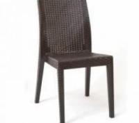 Плетёный стул Моне (Mone) из прочного пластика (полипропилена), имитация ротанга. . фото 2
