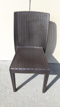 Плетёный стул Моне (Mone) из прочного пластика (полипропилена), имитация ротанга. . фото 3