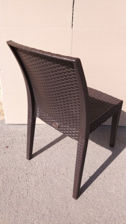 Плетёный стул Моне (Mone) из прочного пластика (полипропилена), имитация ротанга. . фото 4