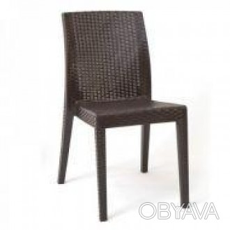 Плетёный стул Моне (Mone) из прочного пластика (полипропилена), имитация ротанга. . фото 1