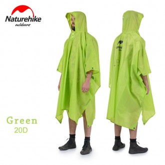 Дождевик пончо плащ-палатка накидка от дождя Naturehike 20D nylon Silicone зелен. Львов. фото 1 Дождевик пончо плащ-палатка накидка от дождя Naturehike 20D nylon Silicone зелен. Львов. фото 1
