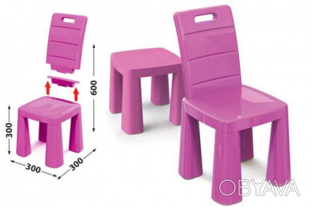 Детский стул табурет трансформер, 2 в 1, стульчик 04690/3 розовый
Яркий пластико. . фото 1