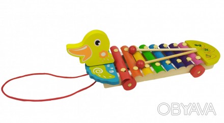 Яркий ксилофон обязательно понравится Вашему малышу. На деревянной основе распол. . фото 1