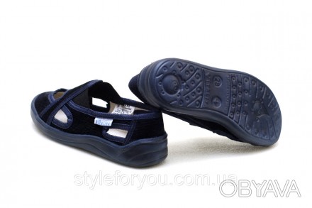 Тапки на мальчика темно - синие. Сменная обувь тапочки на липучке Украина р.28
Д. . фото 1