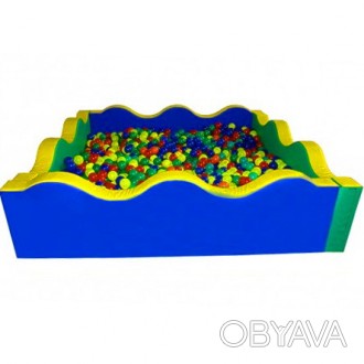Сухой бассейн квадратный Волна 
Габаритные размеры: L -150 см., W - 150 см., Н-5. . фото 1