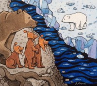 Эта открытка для посткроссинга с медвежатами - часть истории, придуманной самой . . фото 2