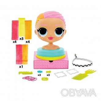 Голова для причесок Манекен ЛОЛ Неон L. O. L. Surprise OMG Styling Head Neonlici