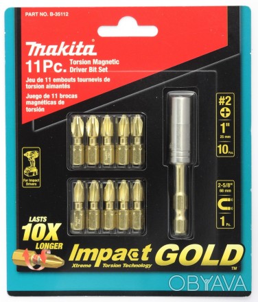 Набор бит Makita Impact GOLD PH2 + битодержатель (11 предметов)

Набор из удар. . фото 1