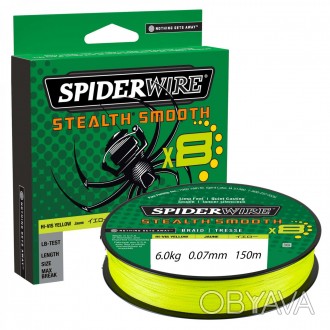 Шнур плетеный - SPIDERWIRE STEALTH SMOOTH 8 YELLOW (желтый) доступен в намотке 1. . фото 1