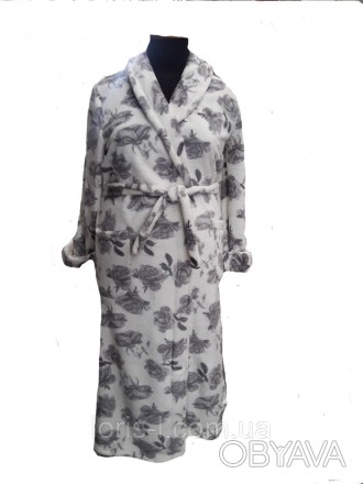 Женский махровый халат на запах длинный
Халат махровый, ворот шалька, 2 кармана . . фото 1