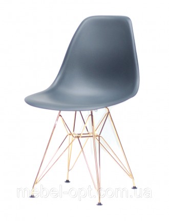 Стул Nik GD-ML антрацит 01 на золотых металлических ножках, дизайн Eames DSR Eif. Киево-Святошинский. фото 1 Стул Nik GD-ML антрацит 01 на золотых металлических ножках, дизайн Eames DSR Eif. Киево-Святошинский. фото 1