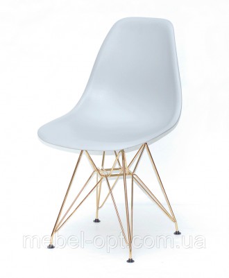 Стул Nik GD-ML серый 10 на золотых металлических ножках, дизайн Eames DSR Eiffel. Киево-Святошинский. фото 1 Стул Nik GD-ML серый 10 на золотых металлических ножках, дизайн Eames DSR Eiffel. Киево-Святошинский. фото 1