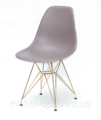 Стул Nik GD-ML серый 23 на золотых металлических ножках, дизайн Eames DSR Eiffel. Киево-Святошинский. фото 1 Стул Nik GD-ML серый 23 на золотых металлических ножках, дизайн Eames DSR Eiffel. Киево-Святошинский. фото 1