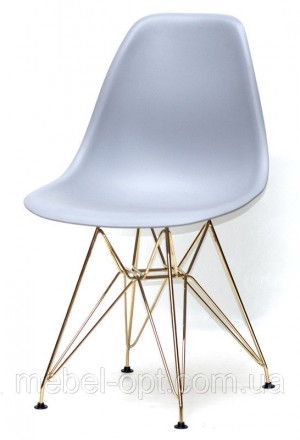 Стул Nik GD-ML серый 35 на золотых металлических ножках, дизайн Eames DSR Eiffel. Киево-Святошинский. фото 1 Стул Nik GD-ML серый 35 на золотых металлических ножках, дизайн Eames DSR Eiffel. Киево-Святошинский. фото 1